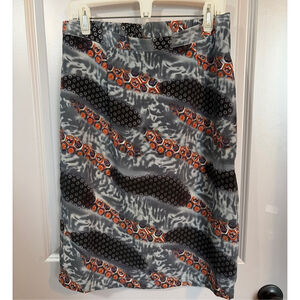 Women's Klassique Gray Orange Patterned Pencil Skirt XL #0035